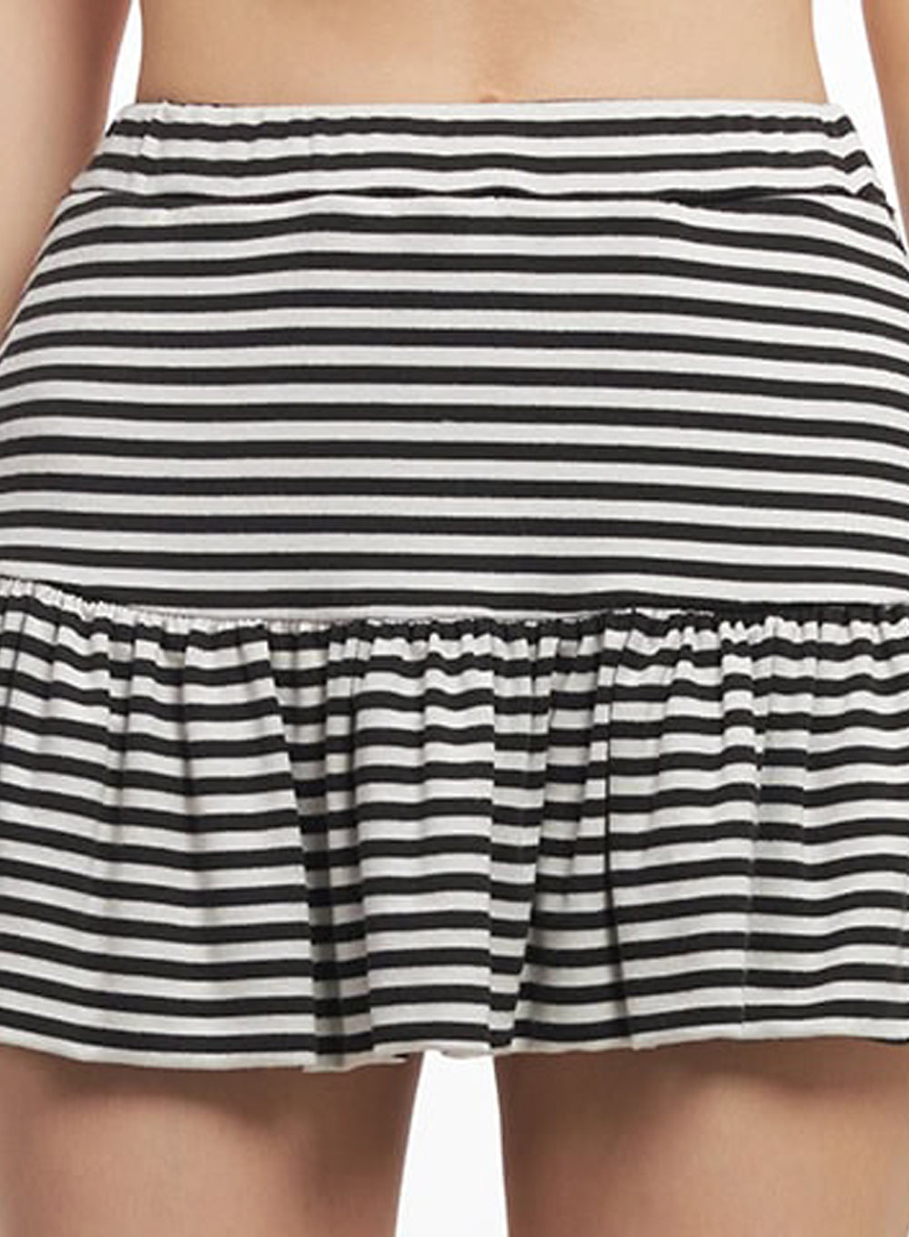 Striped Ruffle Mini Skirt IY529
