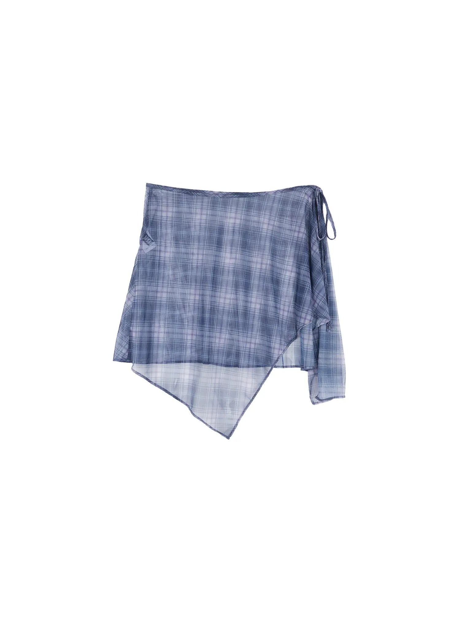 Plaid Mesh Layered Wrap Midi Skirt CL511