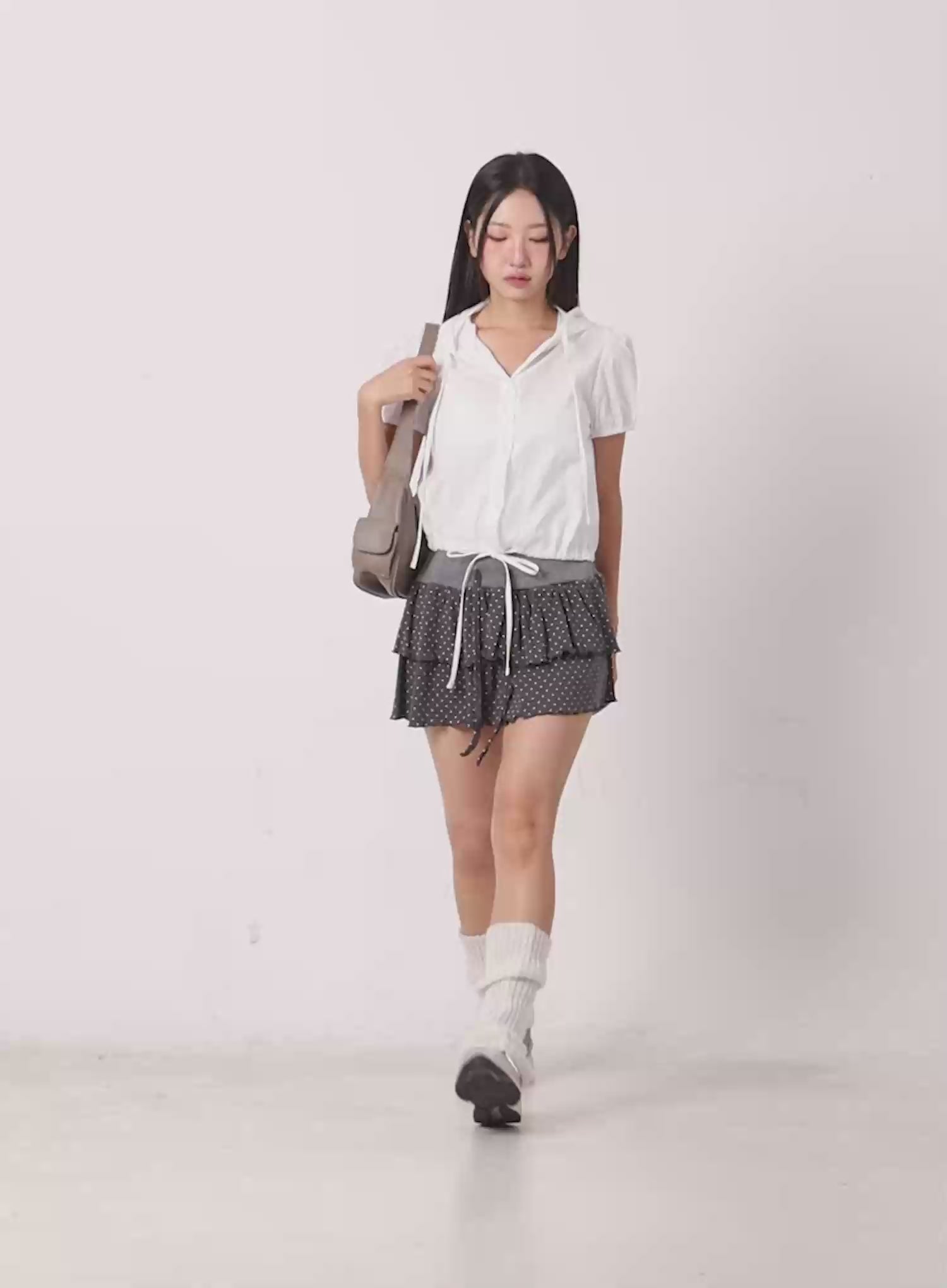 Polka Dot Tiered Mini Skirt CL509